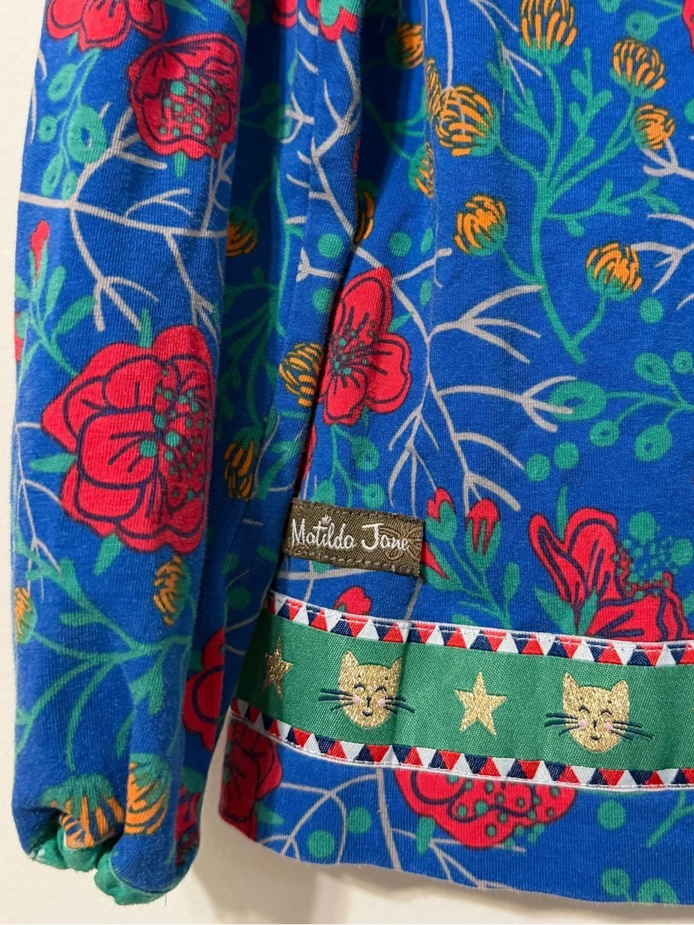 MATILDA JANE Make Believe I Believe Tunic Floral Top Girl’s Size 8 Cats & Roses